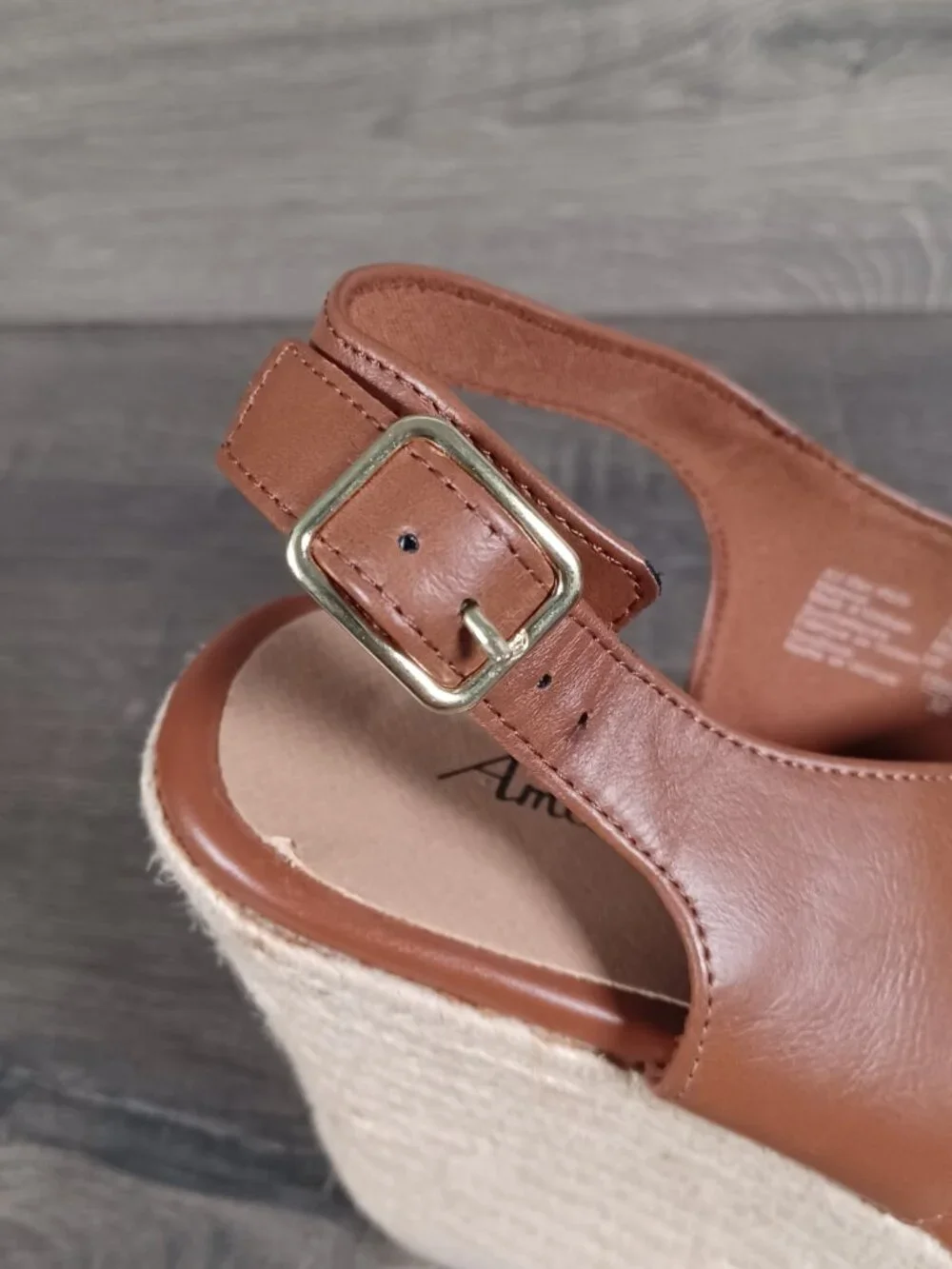 American Eagle Women's Size 8.5 Brown Wedge Heels With Buckles